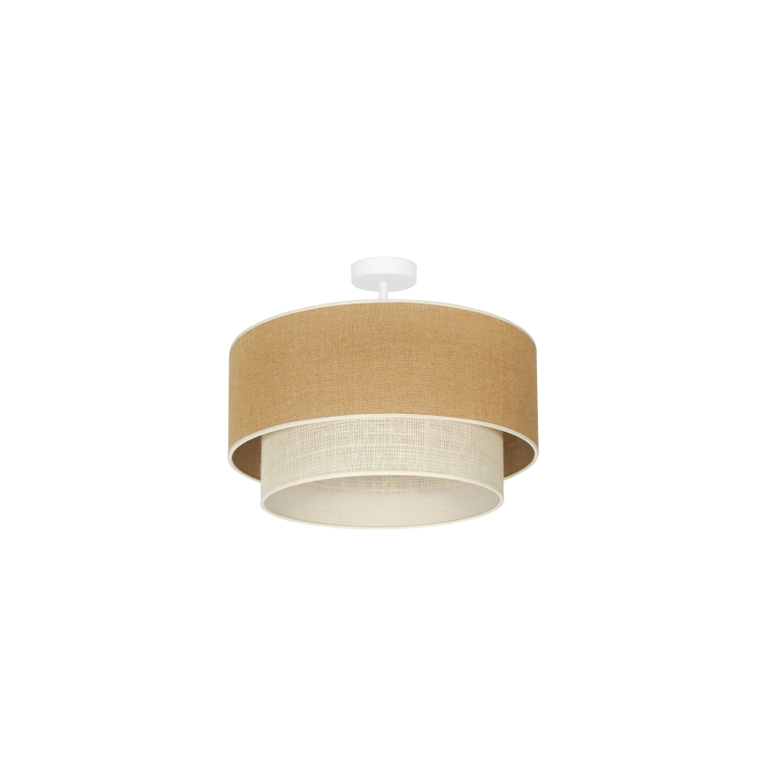 Duolla - Припотолочная люстра YUTE BOHO 1xE27/15W/230V диаметр 45 см коричневый/кремовый