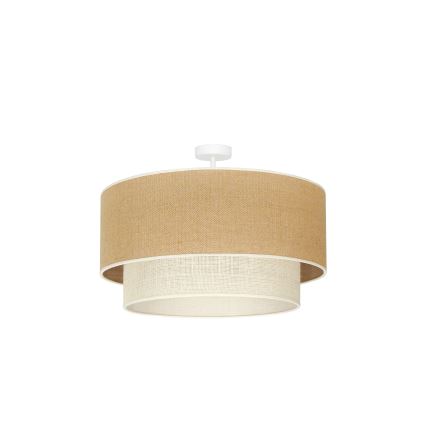 Duolla - Припотолочная люстра YUTE BOHO 3xE27/15W/230V диаметр 60 см коричневый/кремовый