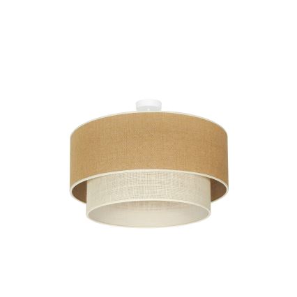 Duolla - Припотолочная люстра YUTE BOHO 3xE27/15W/230V диаметр 60 см коричневый/кремовый