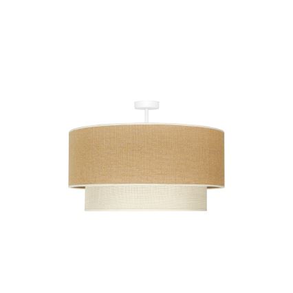 Duolla - Припотолочная люстра YUTE BOHO 3xE27/15W/230V диаметр 60 см коричневый/кремовый