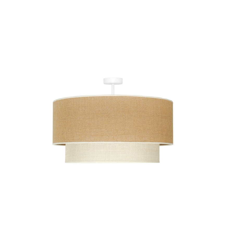 Duolla - Припотолочная люстра YUTE BOHO 3xE27/15W/230V диаметр 60 см коричневый/кремовый