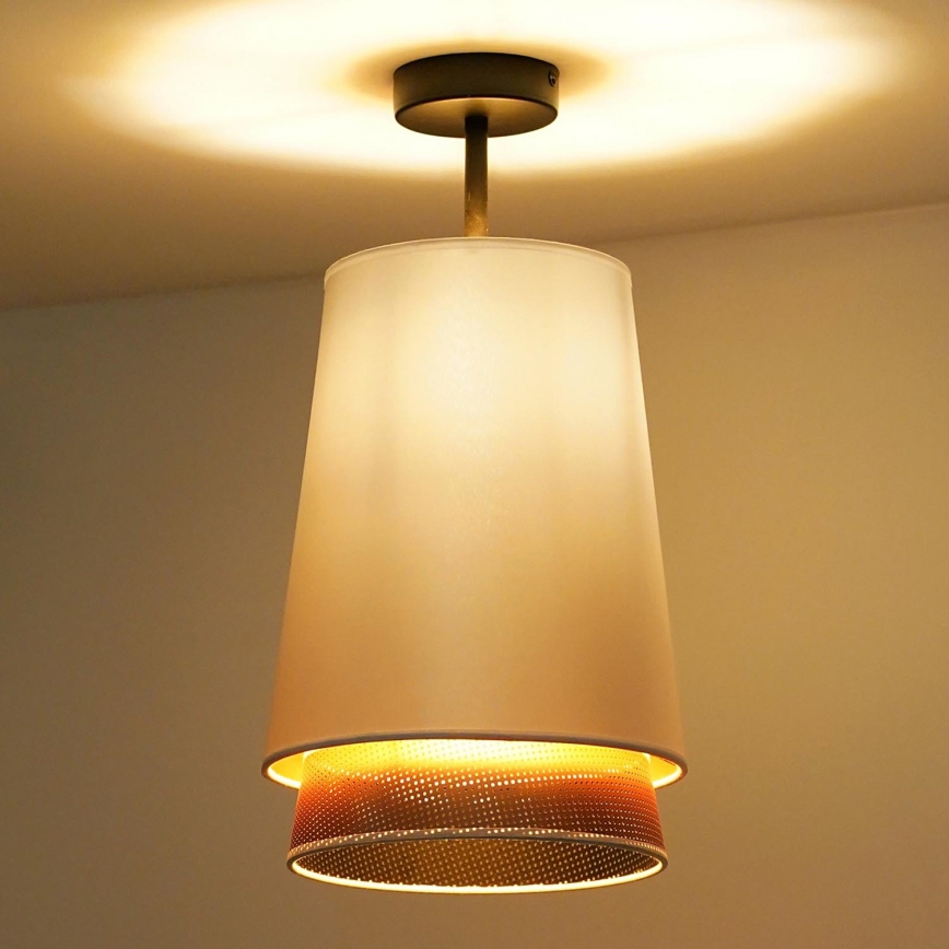 Duolla - Пристельова люстра BELL SHINY 1xE27/15W/230V діаметр 25 см білий/мідний