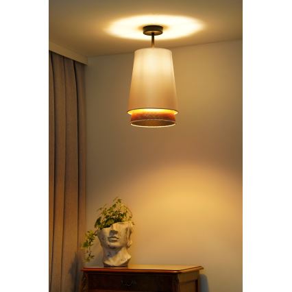 Duolla - Пристельова люстра BELL SHINY 1xE27/15W/230V діаметр 25 см білий/мідний