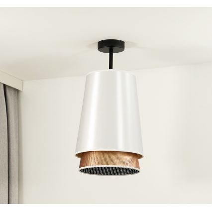 Duolla - Пристельова люстра BELL SHINY 1xE27/15W/230V діаметр 25 см білий/мідний