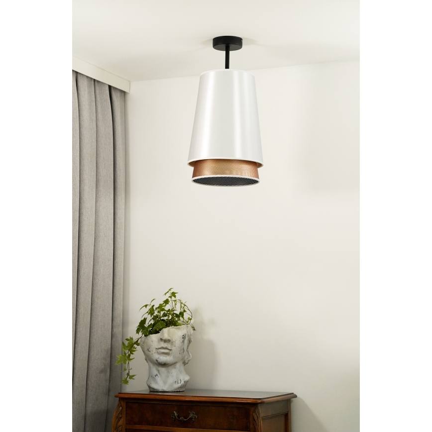 Duolla - Пристельова люстра BELL SHINY 1xE27/15W/230V діаметр 25 см білий/мідний