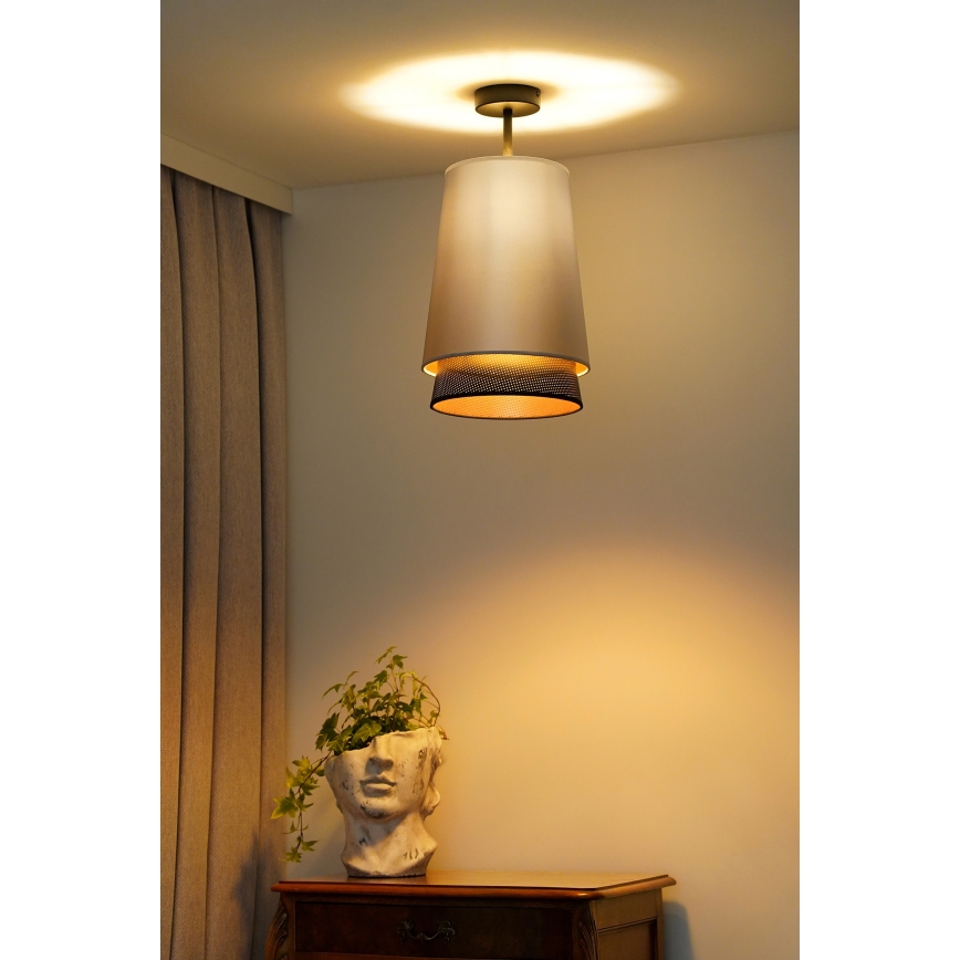 Duolla - Пристельова люстра BELL SHINY 1xE27/15W/230V діаметр 25 см срібний/чорний