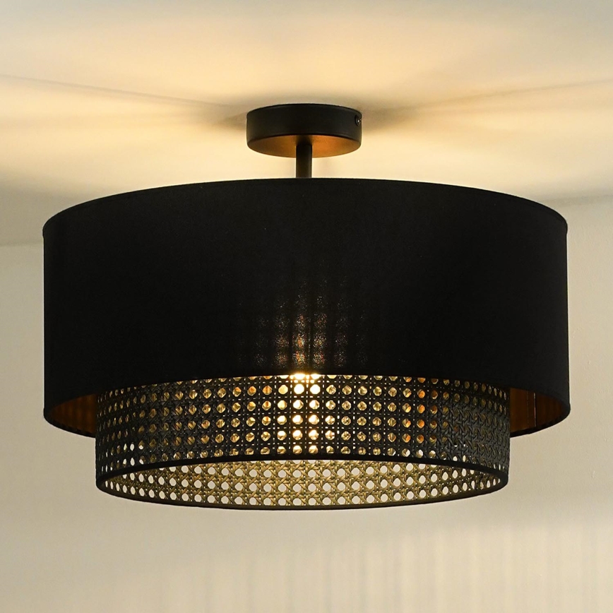 Duolla - Пристельова люстра BOHO RATTAN 1xE27/15W/230V діаметр 45 см чорний