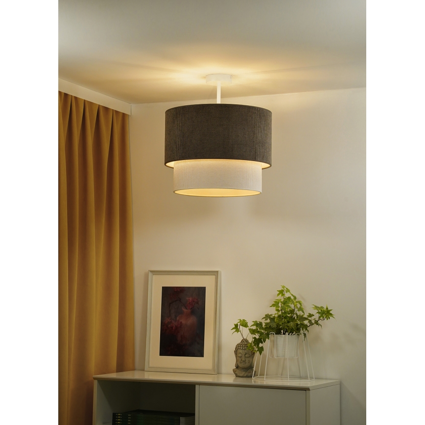 Duolla - Пристельова люстра CORDUROY 1xE27/15W/230V діаметр 40 см коричневий/кремовий