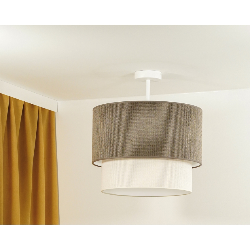 Duolla - Пристельова люстра CORDUROY 1xE27/15W/230V діаметр 40 см коричневий/кремовий