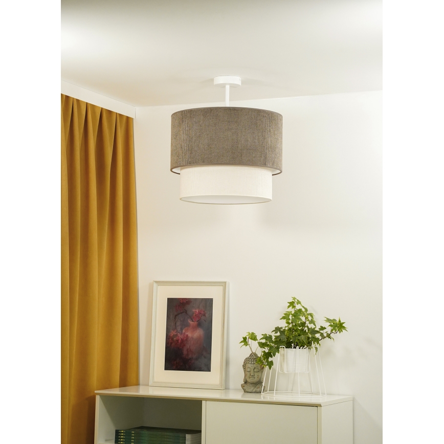 Duolla - Пристельова люстра CORDUROY 1xE27/15W/230V діаметр 40 см коричневий/кремовий