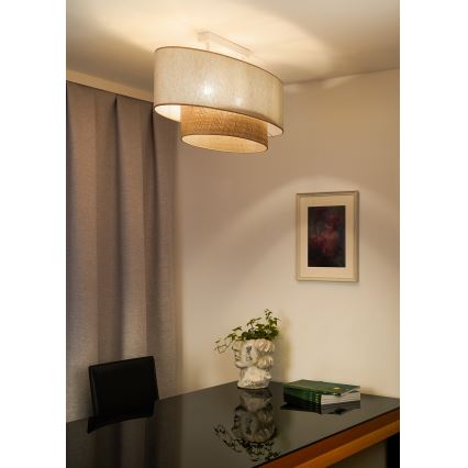 Duolla - Пристельова люстра DOUBLE OVAL NATURE 2xE27/15W/230V кремовий/бежевий