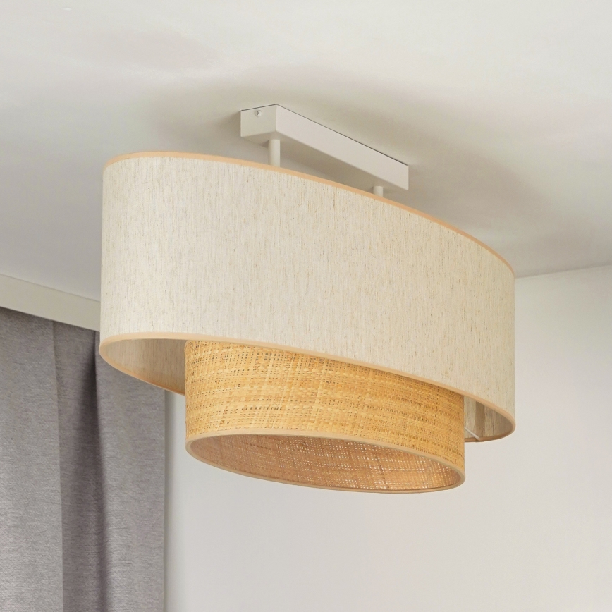 Duolla - Пристельова люстра DOUBLE OVAL NATURE 2xE27/15W/230V кремовий/бежевий