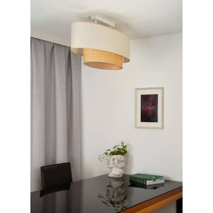 Duolla - Пристельова люстра DOUBLE OVAL NATURE 2xE27/15W/230V кремовий/бежевий