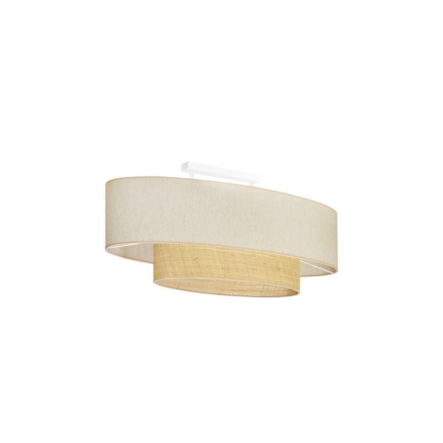 Duolla - Пристельова люстра DOUBLE OVAL NATURE 2xE27/15W/230V кремовий/бежевий