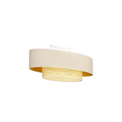 Duolla - Пристельова люстра DOUBLE OVAL RATTAN 2xE27/15W/230V кремовий/ротанґ