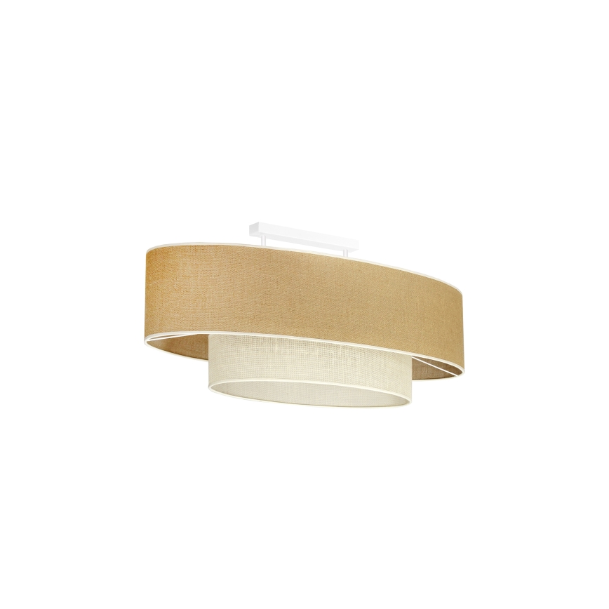 Duolla - Пристельова люстра DOUBLE OVAL YUTE 2xE27/15W/230V коричневий/кремовий