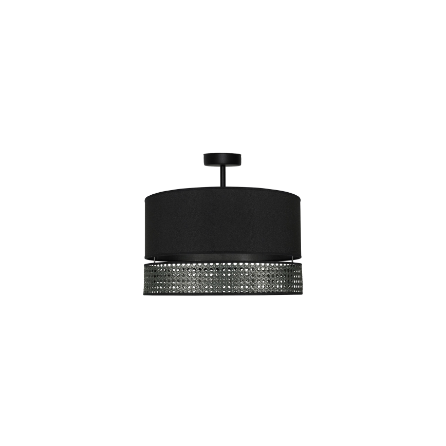 Duolla - Пристельова люстра DOUBLE RATTAN 1xE27/15W/230V діаметр 40 см чорний