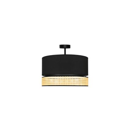 Duolla - Пристельова люстра DOUBLE RATTAN 1xE27/15W/230V діаметр 40 см чорний/бежевий