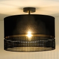 Duolla - Пристельова люстра DOUBLE RATTAN 1xE27/15W/230V діаметр 40 см чорний