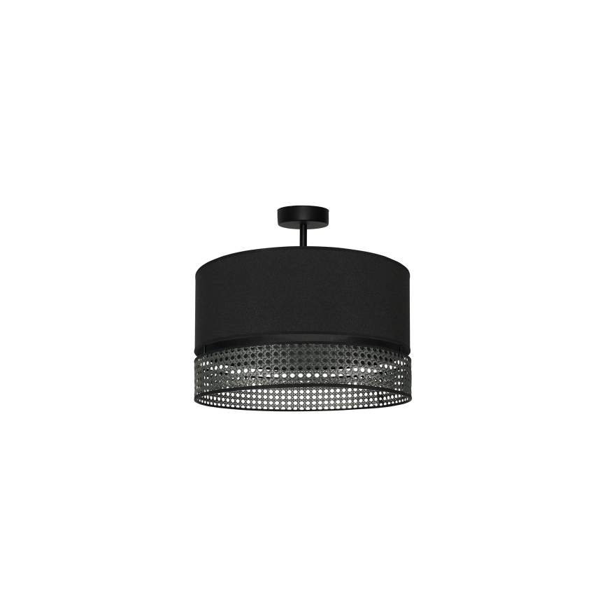 Duolla - Пристельова люстра DOUBLE RATTAN 1xE27/15W/230V діаметр 40 см чорний
