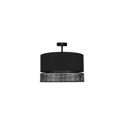 Duolla - Пристельова люстра DOUBLE RATTAN 1xE27/15W/230V діаметр 40 см чорний