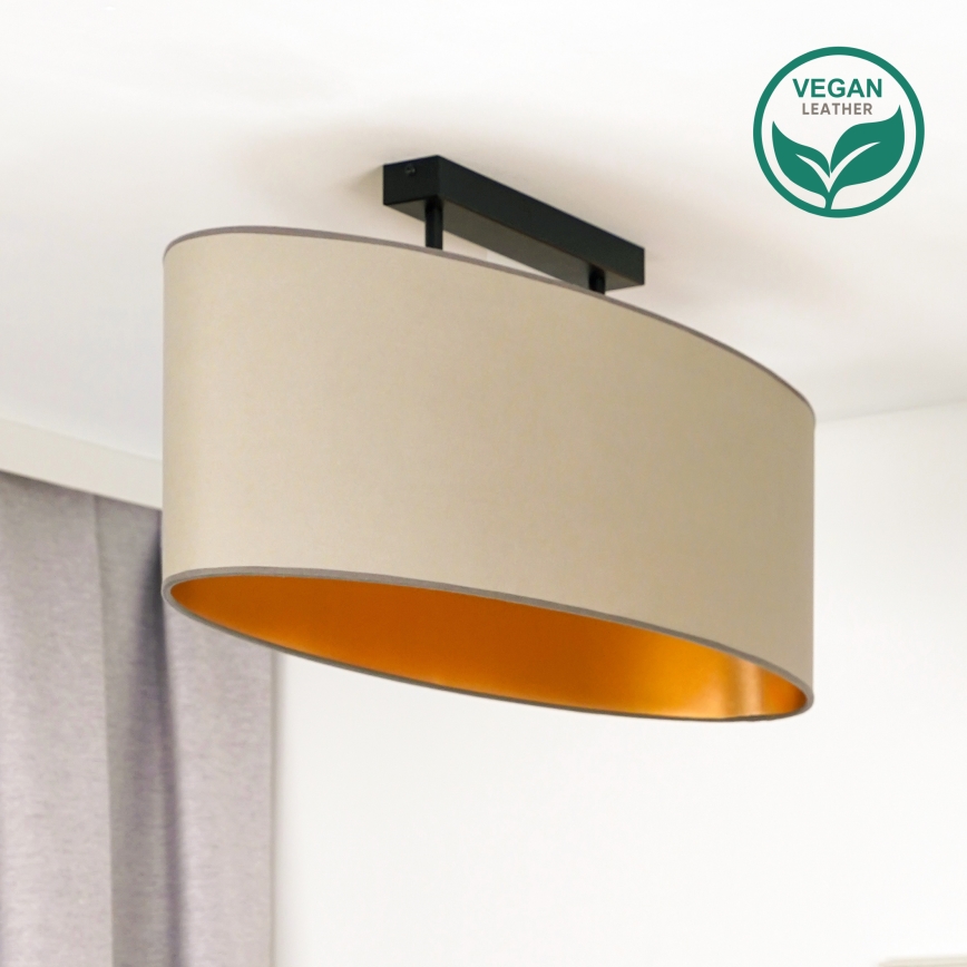 Duolla - Пристельова люстра OVAL VEGAN 2xE27/15W/230V бежевий