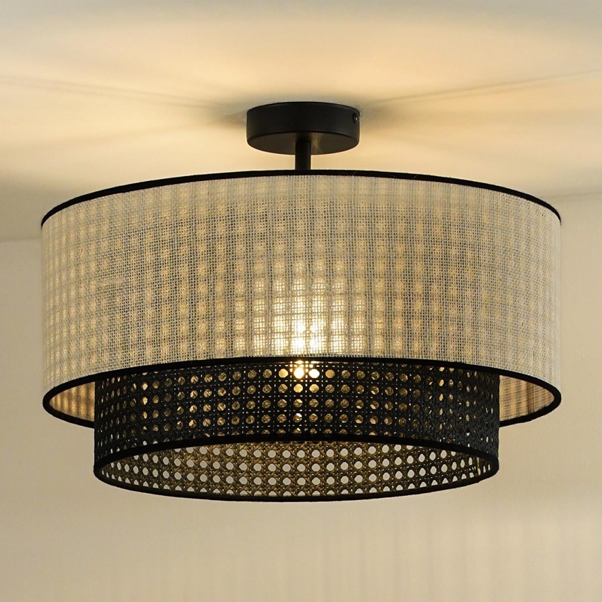 Duolla - Пристельова люстра RATTAN YUTE 1xE27/15W/230V кремовий/чорний