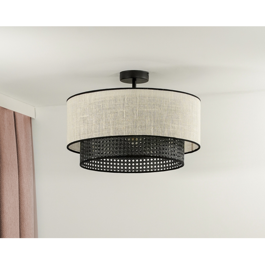 Duolla - Пристельова люстра RATTAN YUTE 1xE27/15W/230V кремовий/чорний