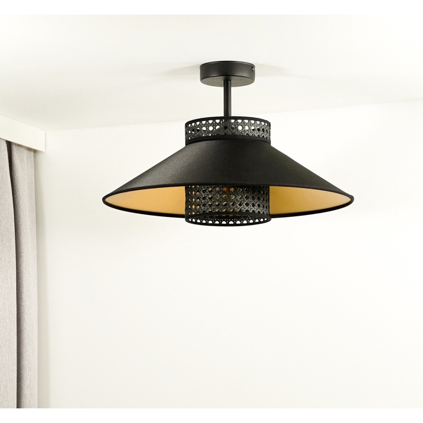 Duolla - Пристельова люстра RIO RATTAN 1xE27/15W/230V діаметр 45 см чорний/золотий