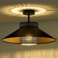 Duolla - Пристельова люстра RIO RATTAN 1xE27/15W/230V діаметр 45 см чорний/золотий