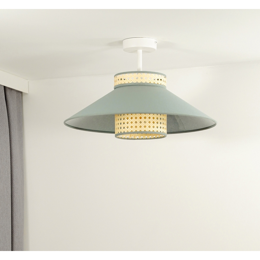 Duolla - Пристельова люстра RIO RATTAN 1xE27/15W/230V діаметр 45 см зелений/ротанґ