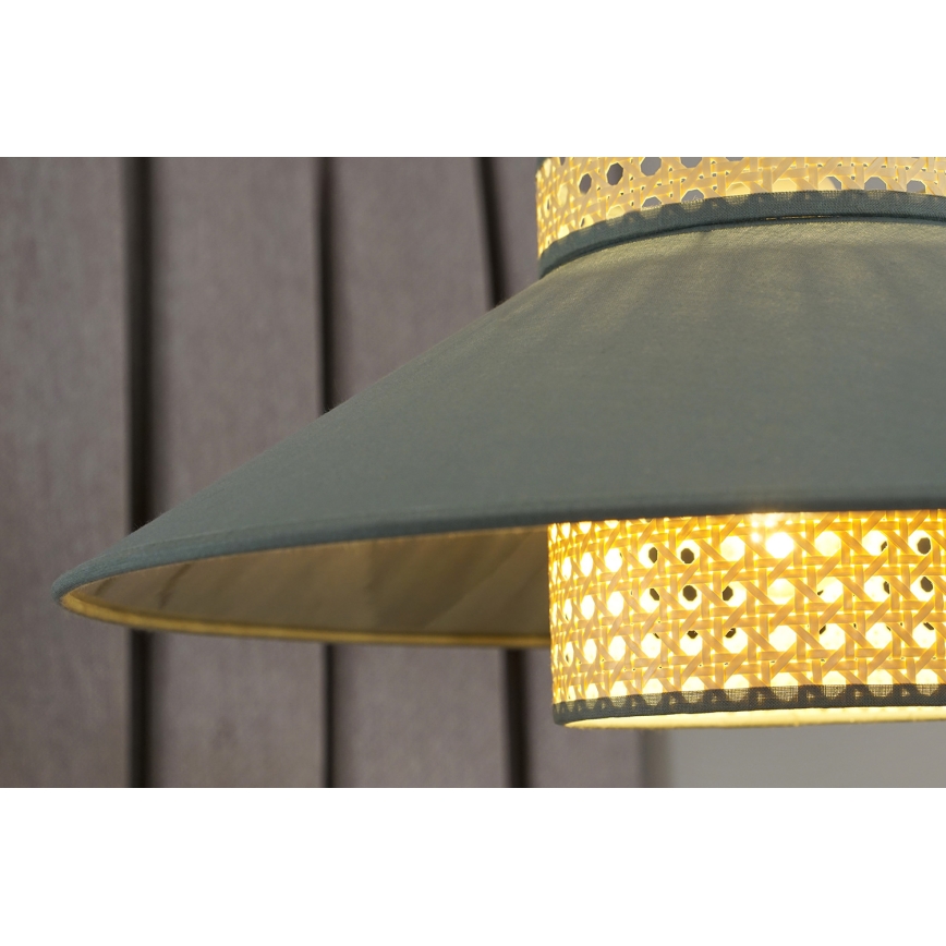 Duolla - Пристельова люстра RIO RATTAN 1xE27/15W/230V діаметр 45 см зелений/ротанґ
