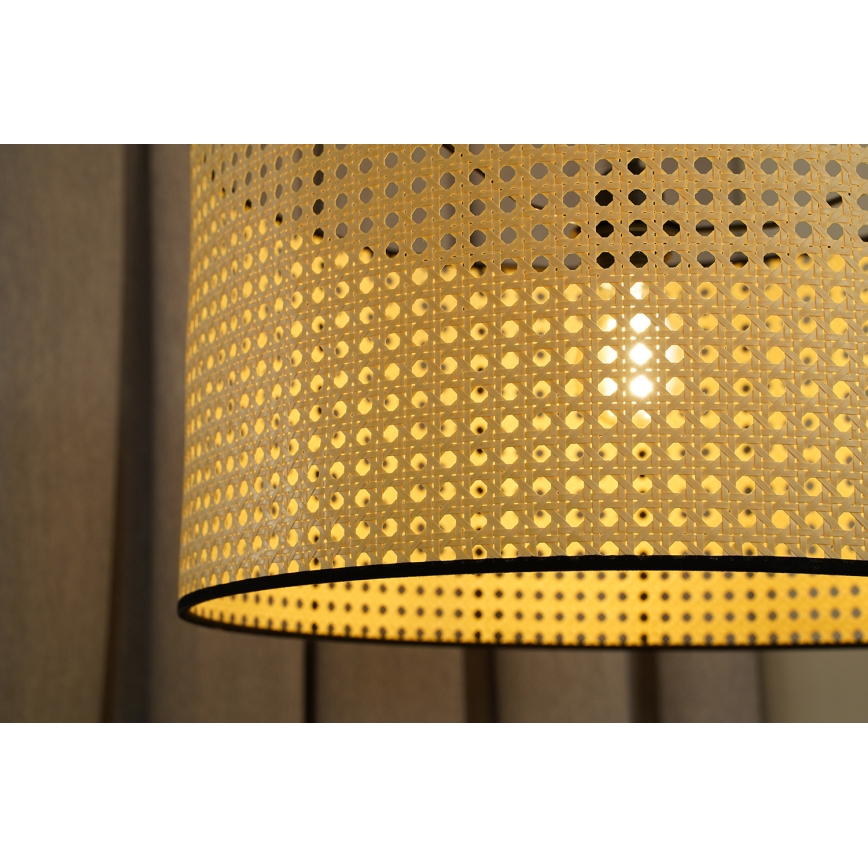 Duolla - Пристельова люстра ROLLER RATTAN 1xE27/15W/230V діаметр 45 см бежевий/чорний