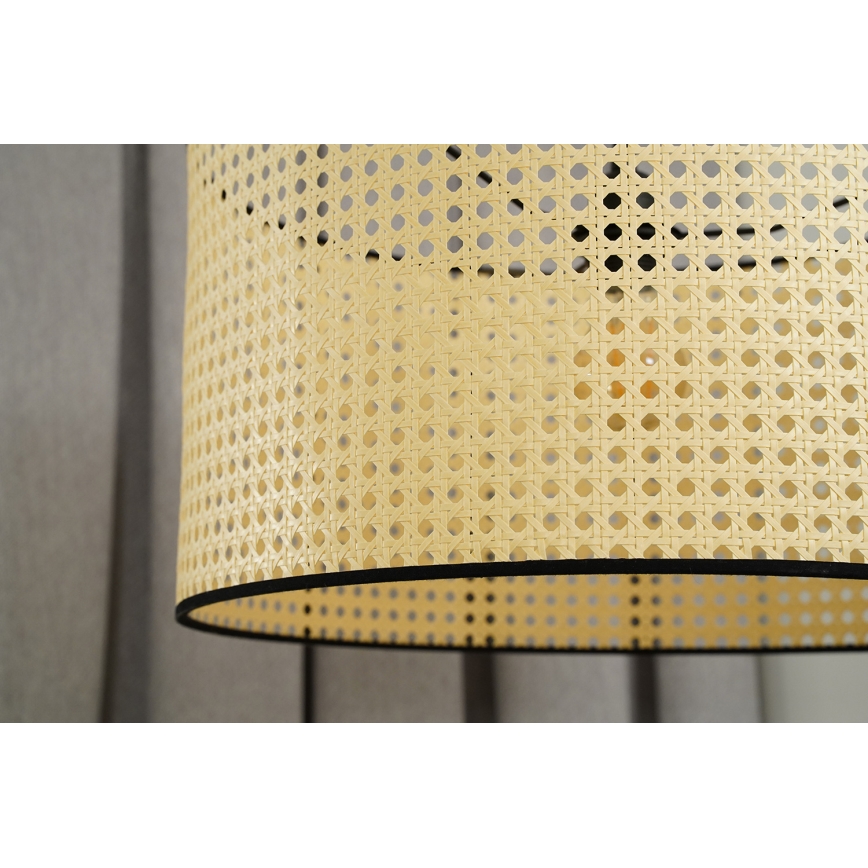 Duolla - Пристельова люстра ROLLER RATTAN 1xE27/15W/230V діаметр 45 см бежевий/чорний