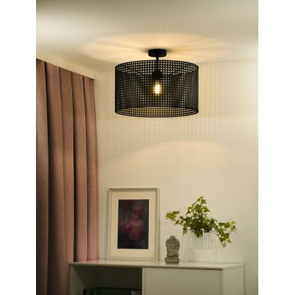Duolla - Пристельова люстра ROLLER RATTAN 1xE27/15W/230V діаметр 45 см чорний