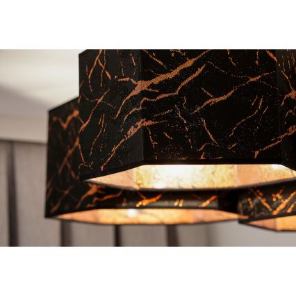 Duolla - Пристельова люстра ROLLER TRIO HEX 3xE27/15W/230V чорний/мідний