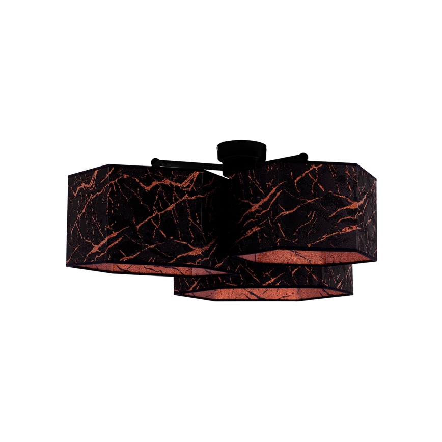 Duolla - Пристельова люстра ROLLER TRIO HEX 3xE27/15W/230V чорний/мідний