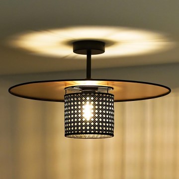 Duolla - Пристельова люстра TOKYO RATTAN 1xE27/15W/230V діаметр 50 см золотий/чорний