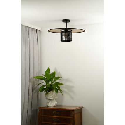 Duolla - Пристельова люстра TOKYO RATTAN 1xE27/15W/230V діаметр 50 см золотий/чорний
