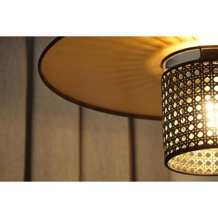 Duolla - Пристельова люстра TOKYO RATTAN 1xE27/15W/230V діаметр 50 см золотий/чорний