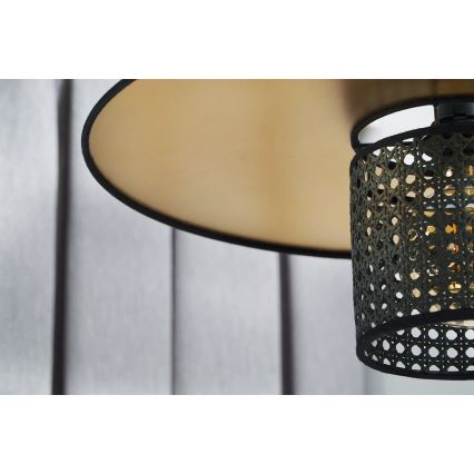 Duolla - Пристельова люстра TOKYO RATTAN 1xE27/15W/230V діаметр 50 см золотий/чорний