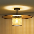 Duolla - Пристельова люстра TOKYO RATTAN 1xE27/15W/230V діаметр 50 см золотий/ротанґ