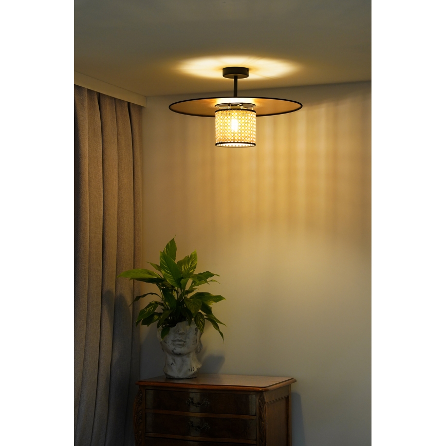 Duolla - Пристельова люстра TOKYO RATTAN 1xE27/15W/230V діаметр 50 см золотий/ротанґ