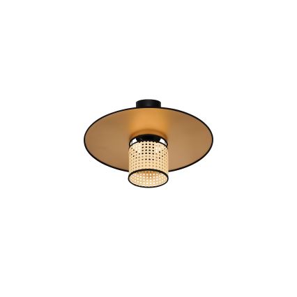 Duolla - Пристельова люстра TOKYO RATTAN 1xE27/15W/230V діаметр 50 см золотий/ротанґ