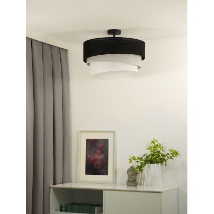 Duolla - Пристельова люстра TRIO 1xE27/15W/230V діаметр 45 см чорний/сірий/білий
