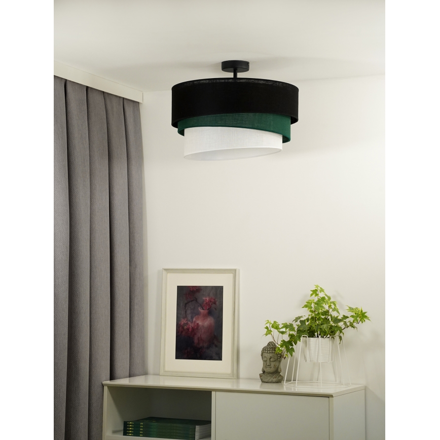 Duolla - Пристельова люстра TRIO 1xE27/15W/230V діаметр 45 см чорний/зелений/білий
