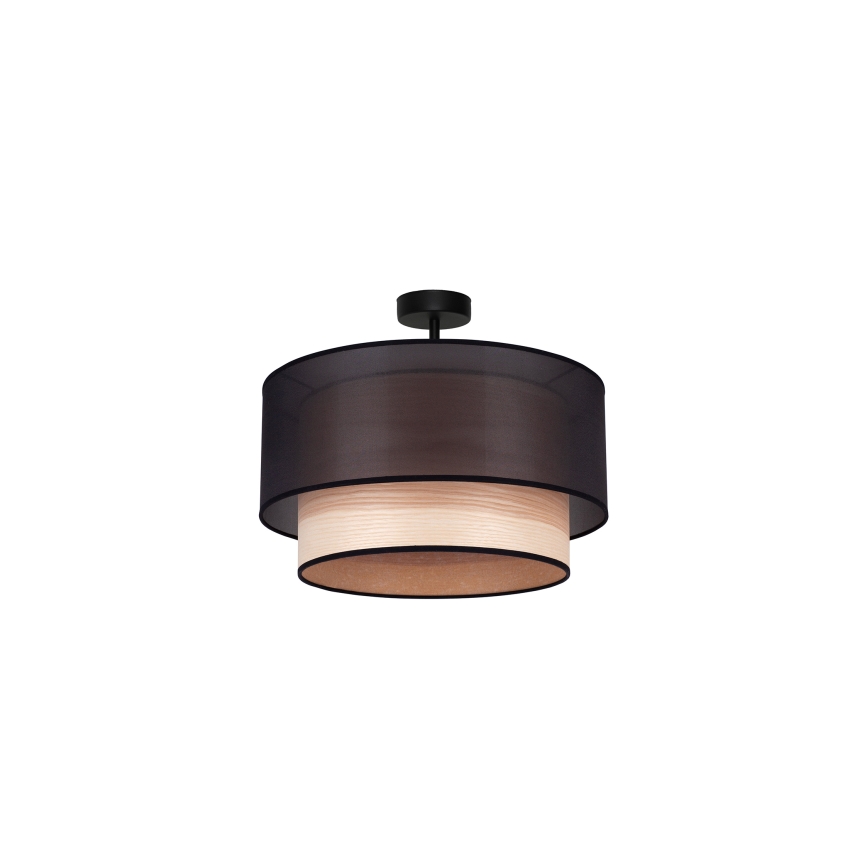 Duolla - Пристельова люстра WOOD BOHO 1xE27/15W/230V діаметр 45 см чорний/бежевий