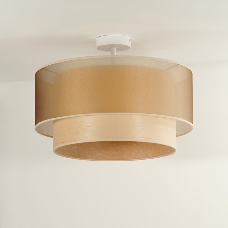 Duolla - Пристельова люстра WOOD BOHO 1xE27/15W/230V діаметр 45 см мідний/бежевий