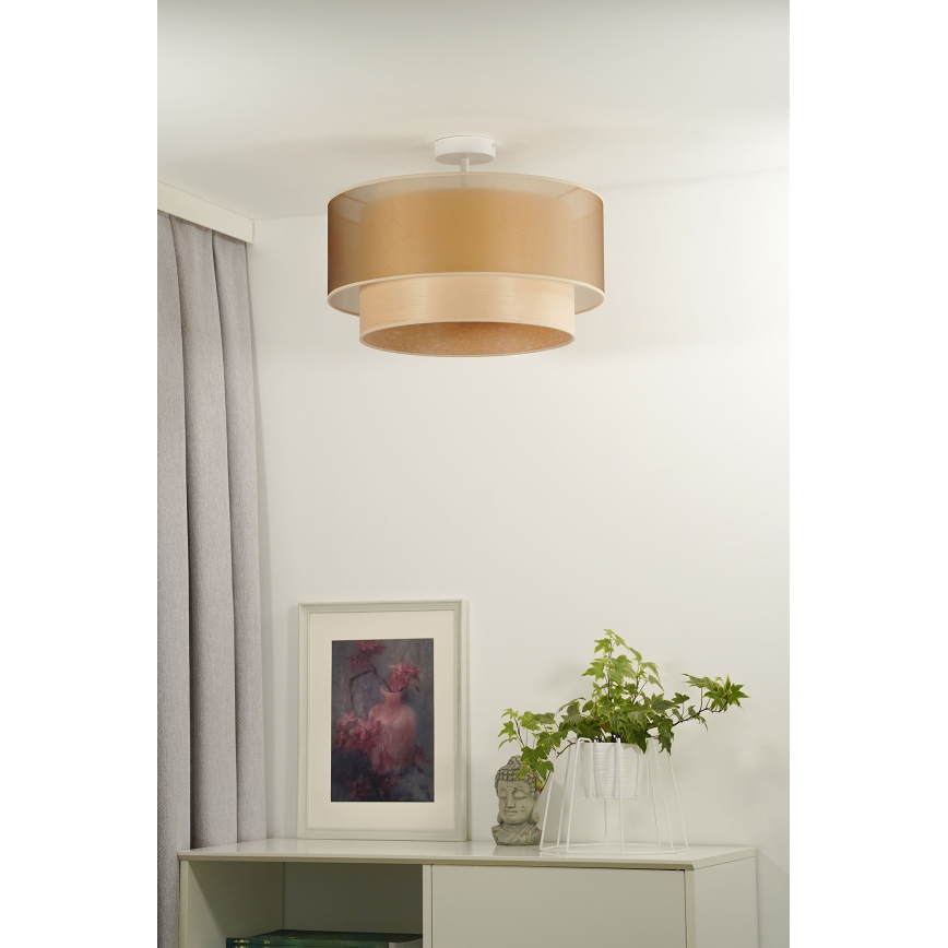 Duolla - Пристельова люстра WOOD BOHO 1xE27/15W/230V діаметр 45 см мідний/бежевий