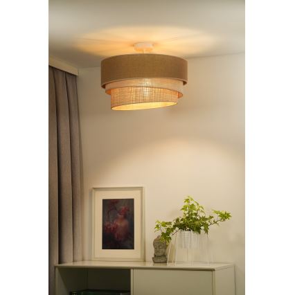 Duolla - Пристельова люстра YUTE TRIO 1xE27/15W/230V діаметр 45 см коричневий/сірий/бежевий